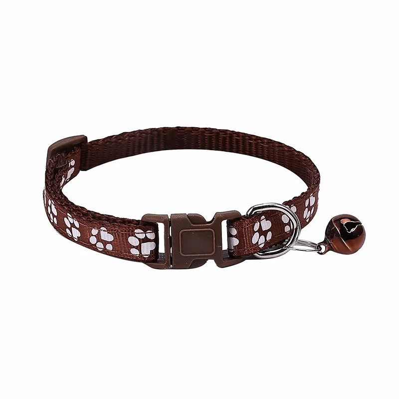 Adjustable pet collar for small animals with matching coloured bell