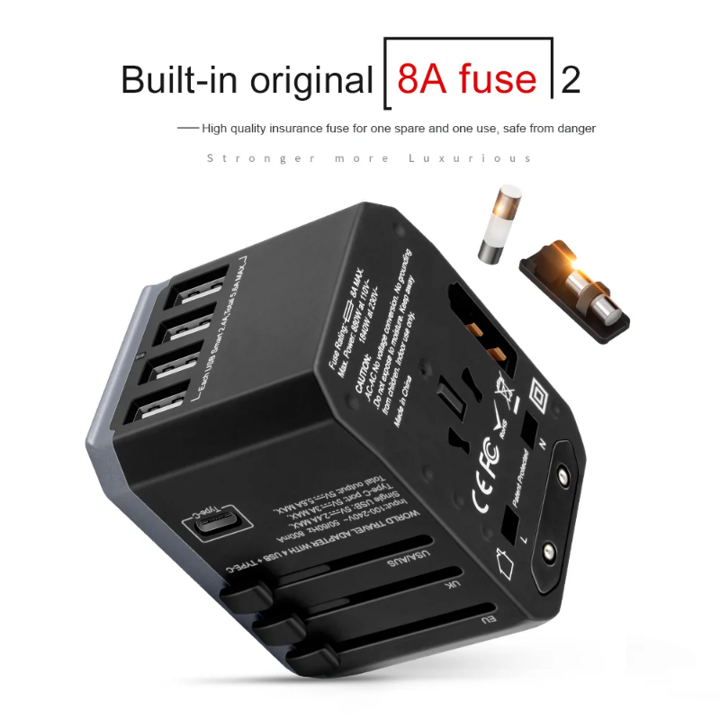 All in one travel adaptor cube - 5 USB outlets