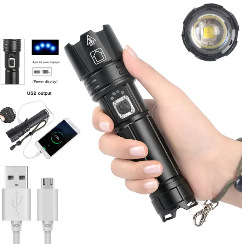 Adjustable focus, waterproof, super bright torch 2000 lumen