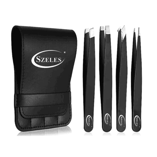 4PCS tweezers set for eyebrow maintenance - 1.5mm thickness precision stainless steel