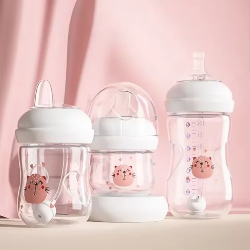 3 size choice clear baby bottle - BPA FREE silicone nipple