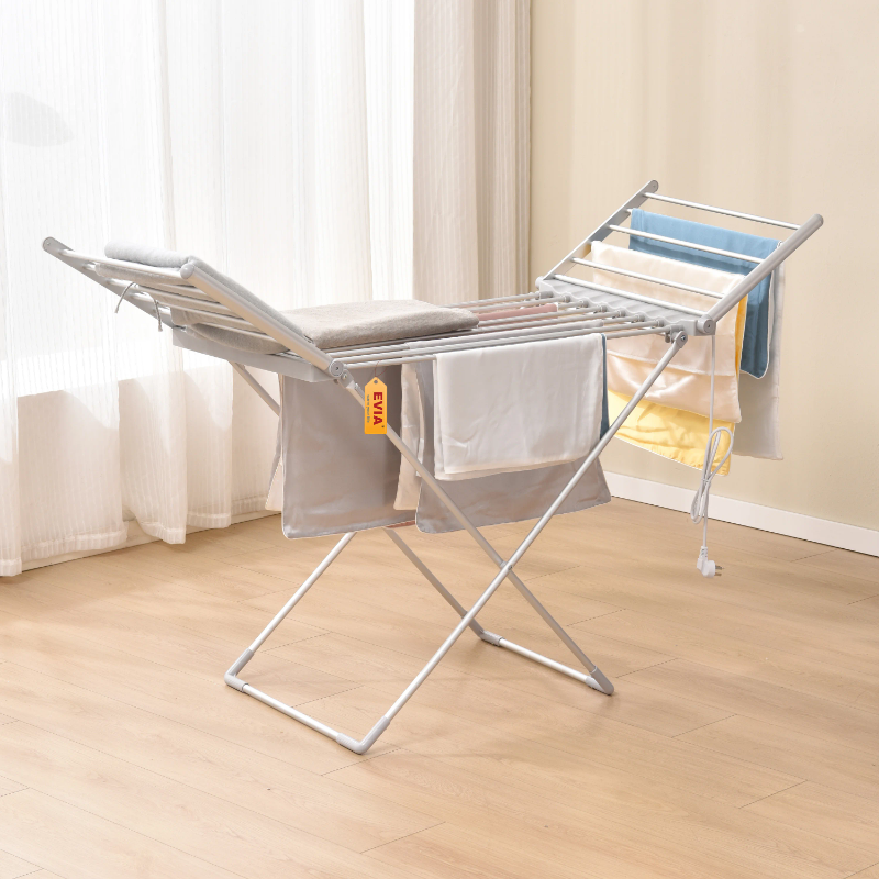 Foldable and energy efficient, electric heated clothes airer