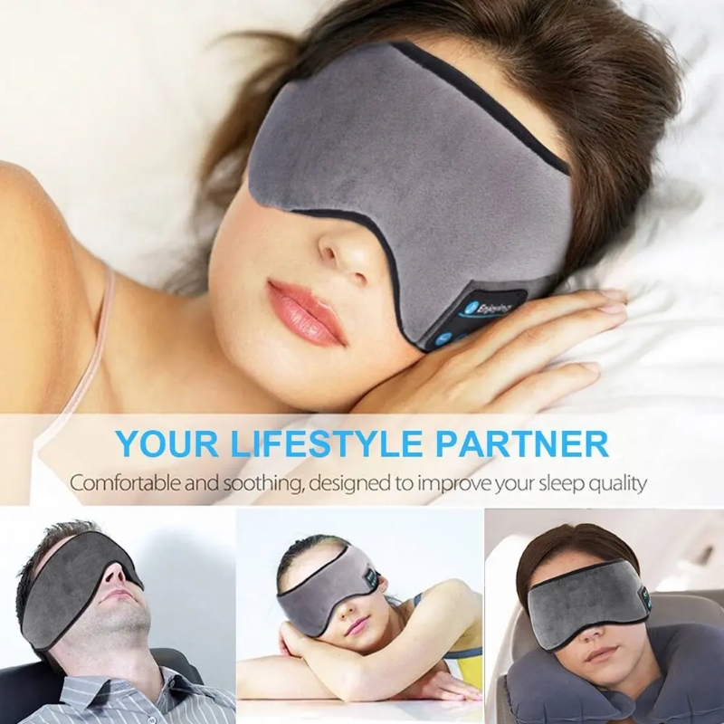 Bluetooth headset plush eye mask - comfortable sleeping mask, machine washable