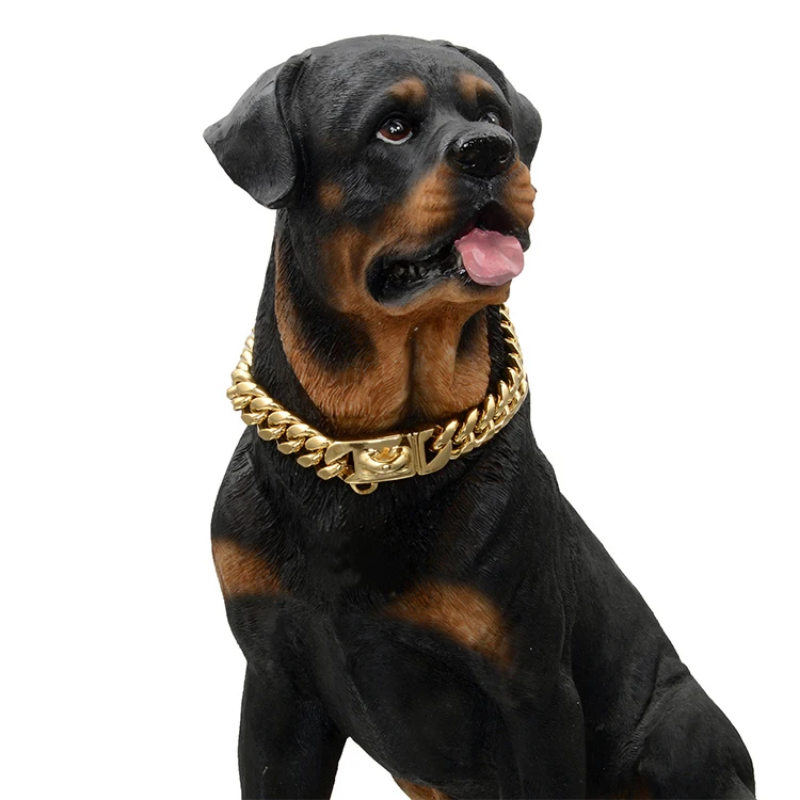 Luxury chain collar, extra thick design for large dogs