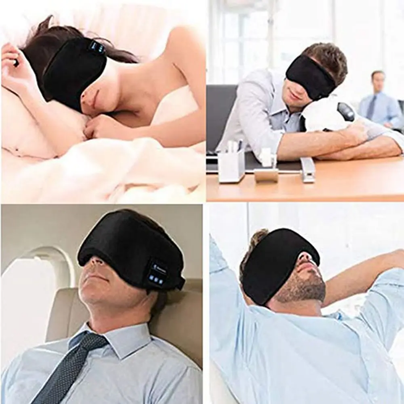 Bluetooth headset plush eye mask - comfortable sleeping mask, machine washable