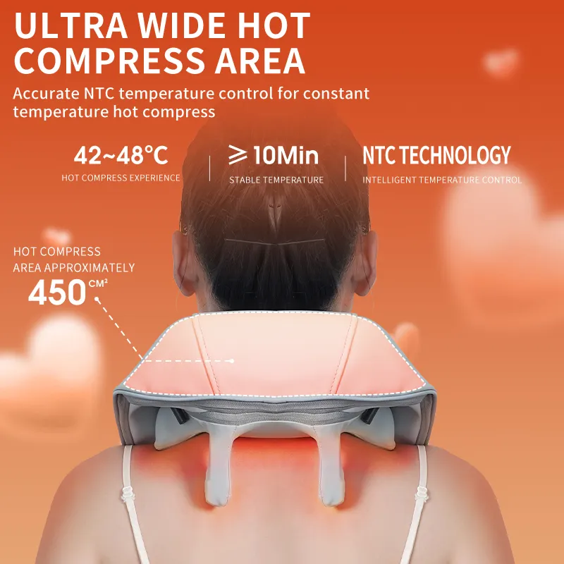 Electric heating massager for neck and shoulders