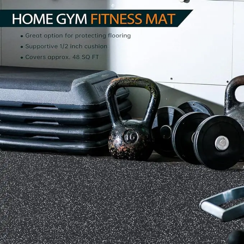 Home gym rubber base mats for floor protection and comfort